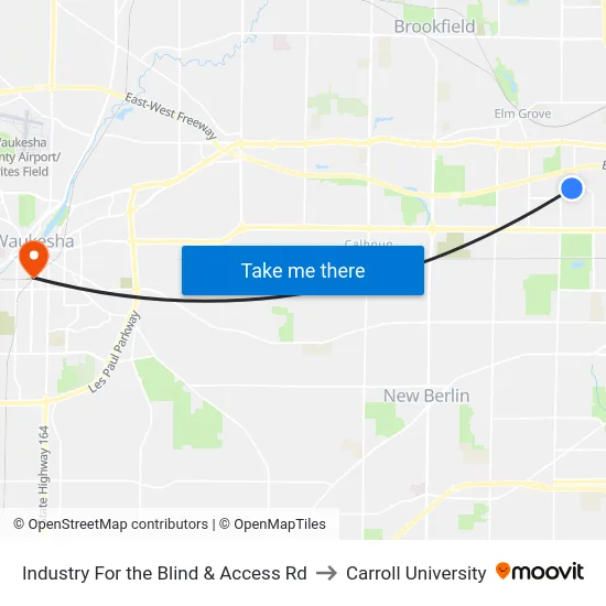 Industry For the Blind & Access Rd to Carroll University map