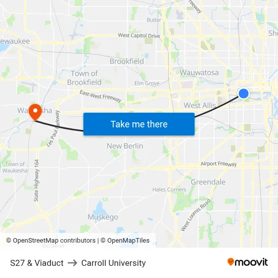 S27 & Viaduct to Carroll University map