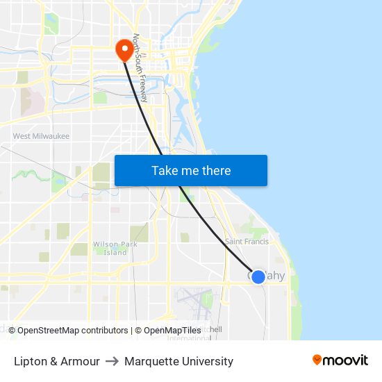 Lipton & Armour to Marquette University map