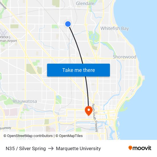 N35 / Silver Spring to Marquette University map