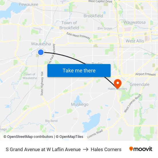 S Grand Avenue at W Laflin Avenue to Hales Corners map