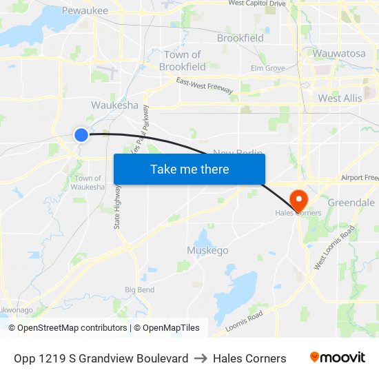 Opp 1219 S Grandview Boulevard to Hales Corners map