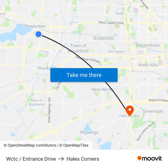 Wctc / Entrance Drive to Hales Corners map