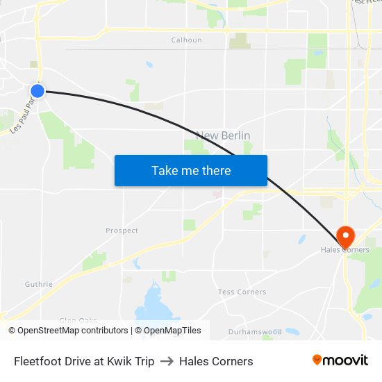 Fleetfoot Drive at Kwik Trip to Hales Corners map
