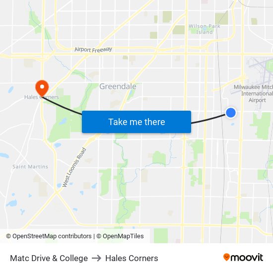 Matc Drive & College to Hales Corners map