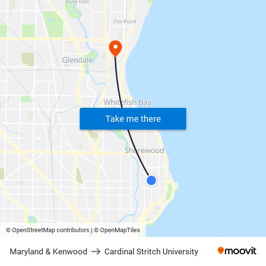 Maryland & Kenwood to Cardinal Stritch University map