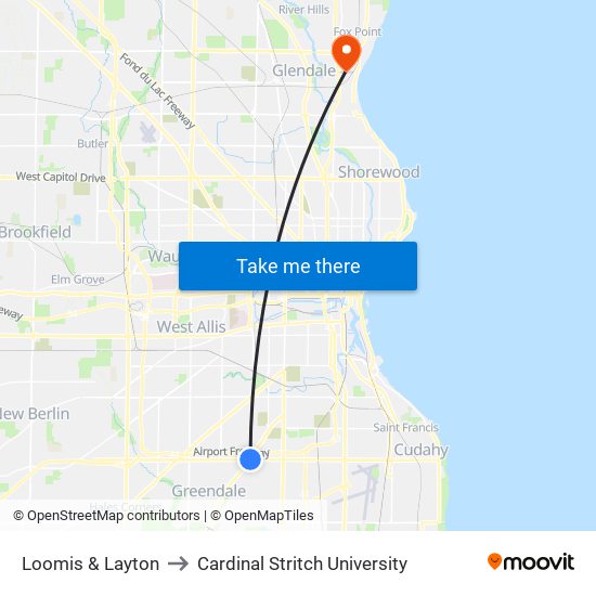 Loomis & Layton to Cardinal Stritch University map