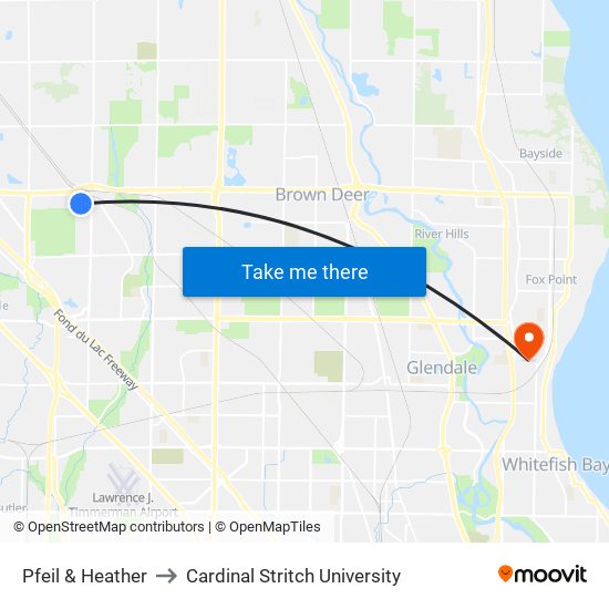 Pfeil & Heather to Cardinal Stritch University map