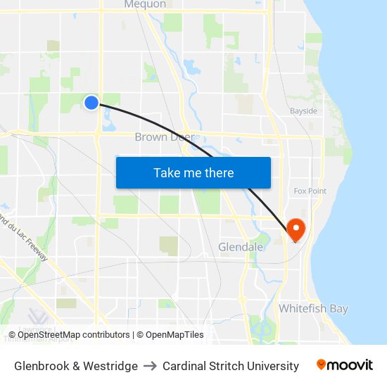 Glenbrook & Westridge to Cardinal Stritch University map