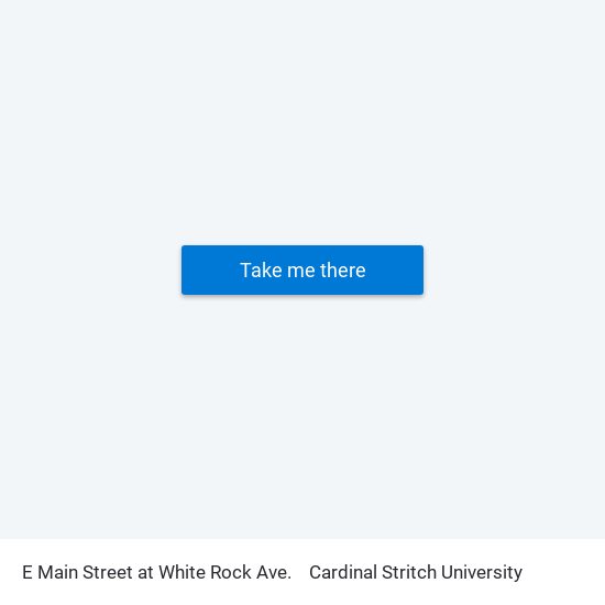 E Main Street at White Rock Ave. to Cardinal Stritch University map