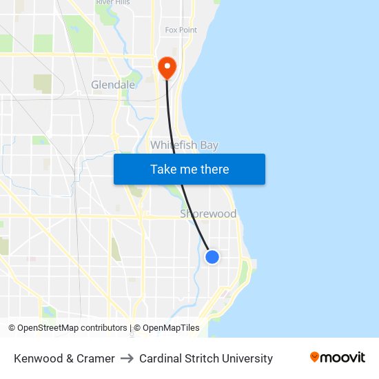 Kenwood & Cramer to Cardinal Stritch University map