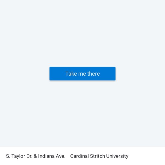 S. Taylor Dr. & Indiana Ave. to Cardinal Stritch University map