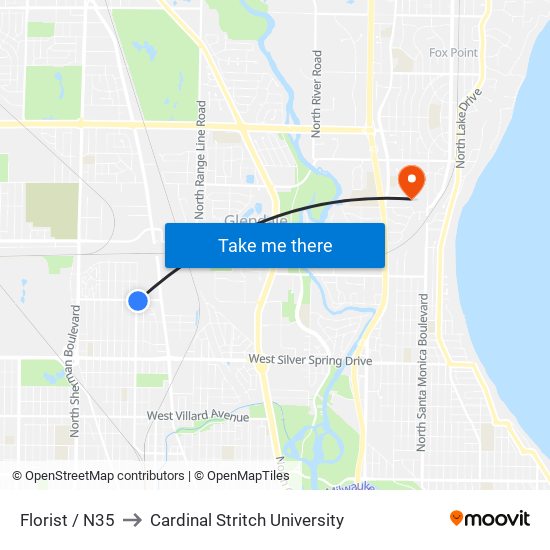 Florist / N35 to Cardinal Stritch University map