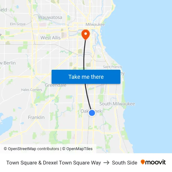 Town Square  & Drexel Town Square Way to South Side map