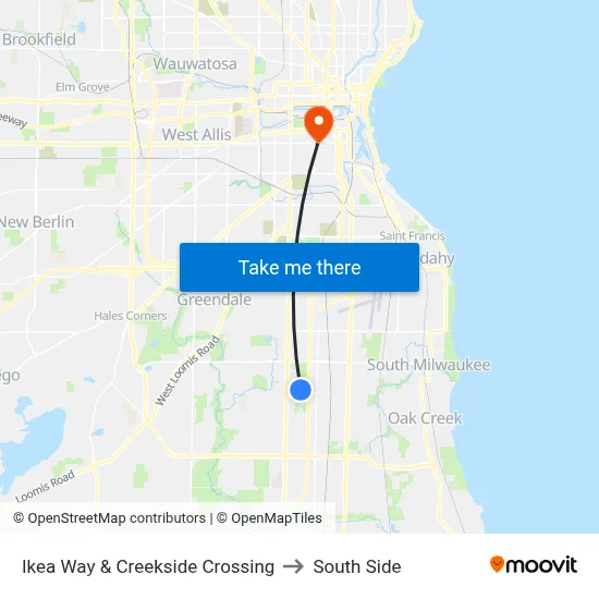 Ikea Way & Creekside Crossing to South Side map