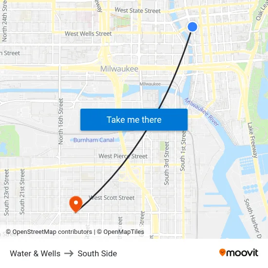 Water & Wells to South Side map