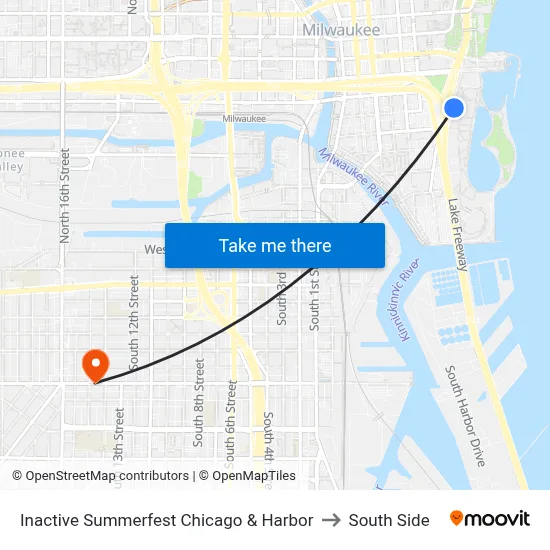 Inactive Summerfest Chicago & Harbor to South Side map