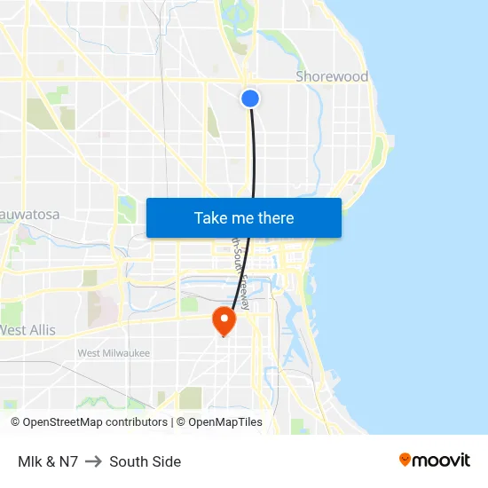 Mlk & N7 to South Side map