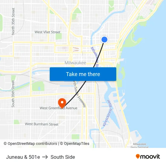 Juneau & 501e to South Side map