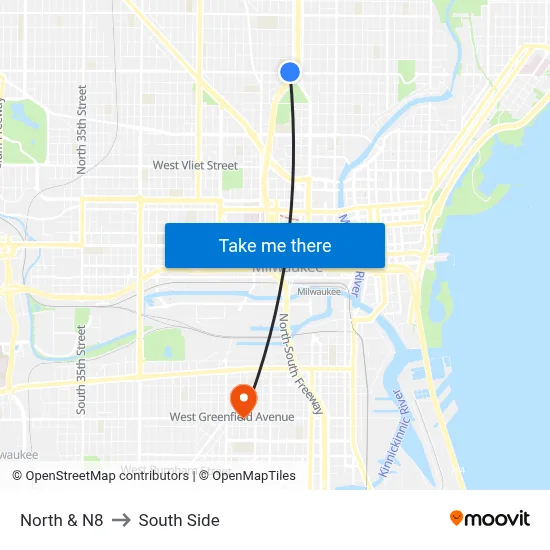 North & N8 to South Side map