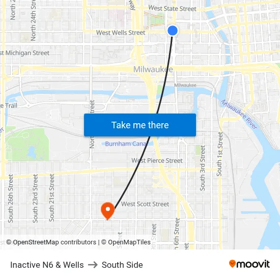 Inactive N6 & Wells to South Side map