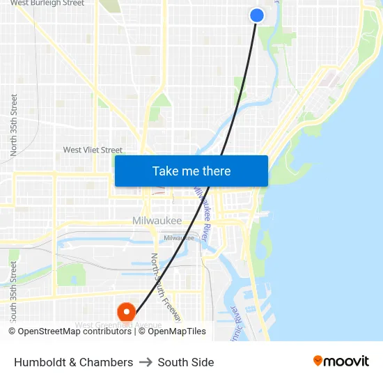 Humboldt & Chambers to South Side map