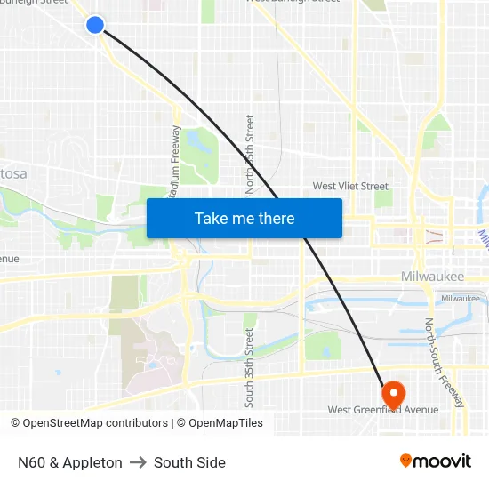 N60 & Appleton to South Side map