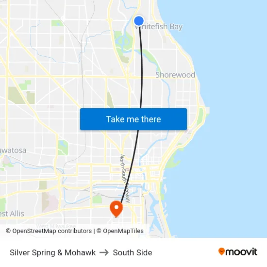 Silver Spring & Mohawk to South Side map