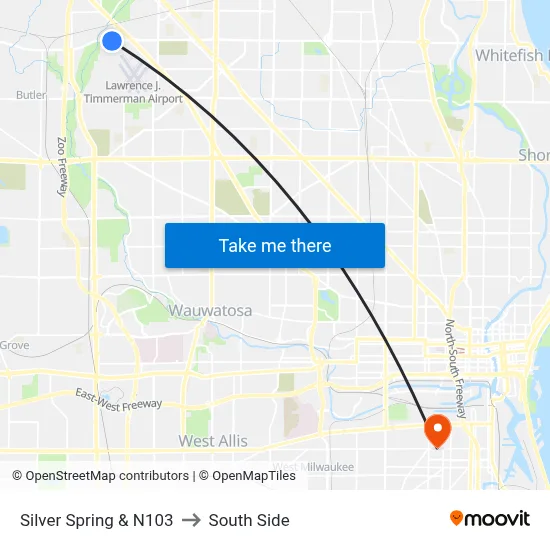 Silver Spring & N103 to South Side map