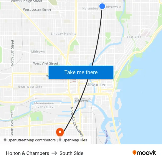 Holton & Chambers to South Side map