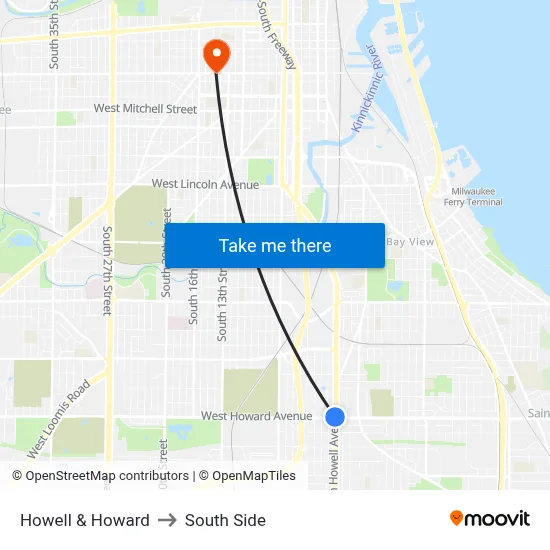 Howell & Howard to South Side map