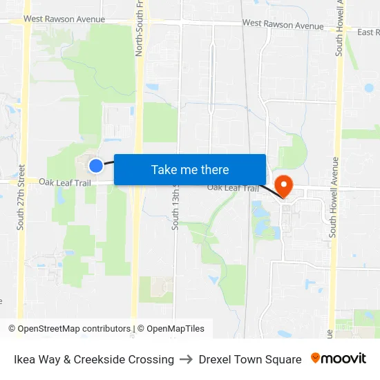 Ikea Way & Creekside Crossing to Drexel Town Square map