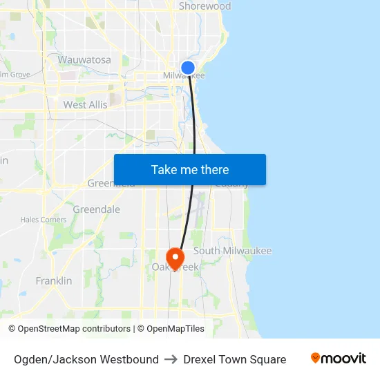 Ogden/Jackson Westbound to Drexel Town Square map