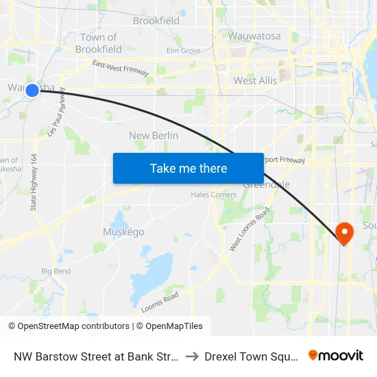NW Barstow Street at Bank Street to Drexel Town Square map