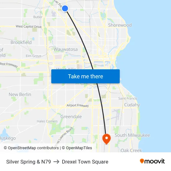 Silver Spring & N79 to Drexel Town Square map
