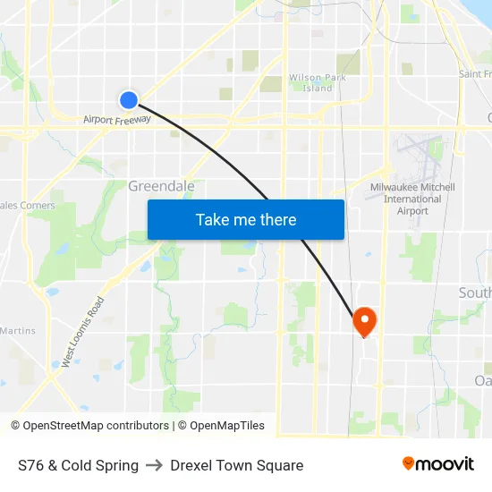 S76 & Cold Spring to Drexel Town Square map