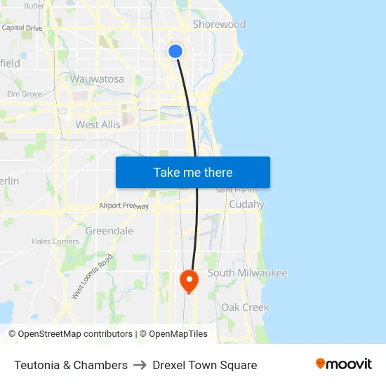 Teutonia & Chambers to Drexel Town Square map