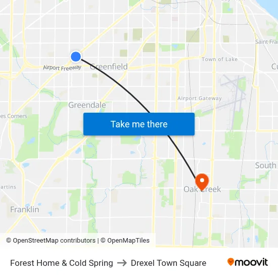Forest Home & Cold Spring to Drexel Town Square map