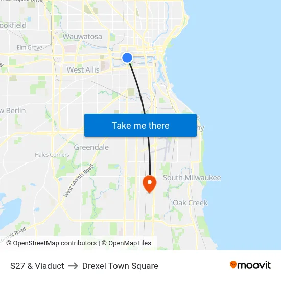 S27 & Viaduct to Drexel Town Square map