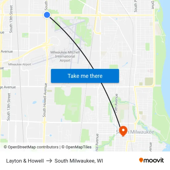 Layton & Howell to South Milwaukee, WI map
