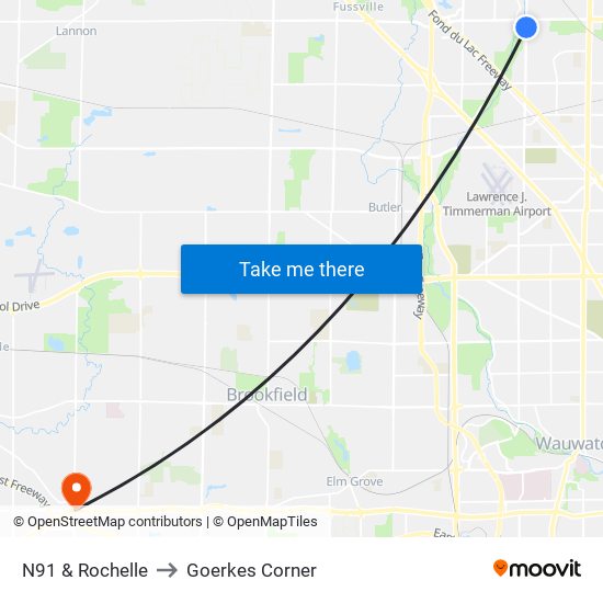 N91 & Rochelle to Goerkes Corner map