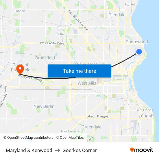 Maryland & Kenwood to Goerkes Corner map