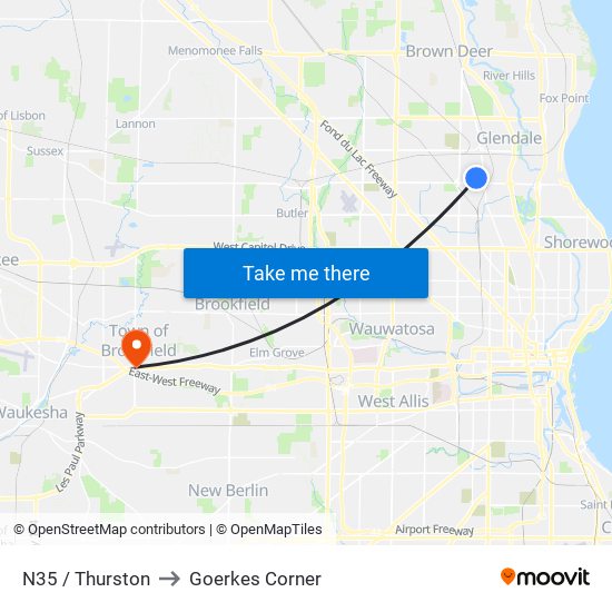 N35 / Thurston to Goerkes Corner map