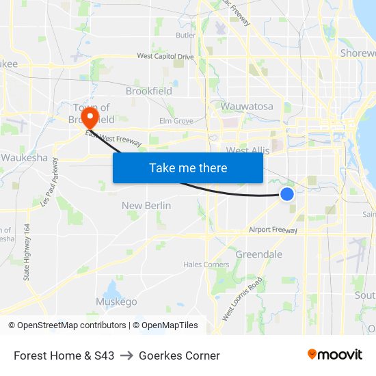 Forest Home & S43 to Goerkes Corner map