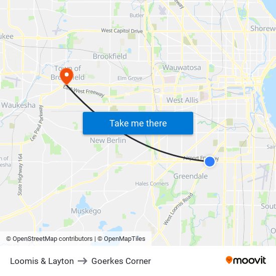 Loomis & Layton to Goerkes Corner map