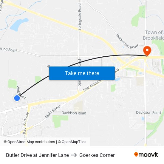 Butler Drive at Jennifer Lane to Goerkes Corner map