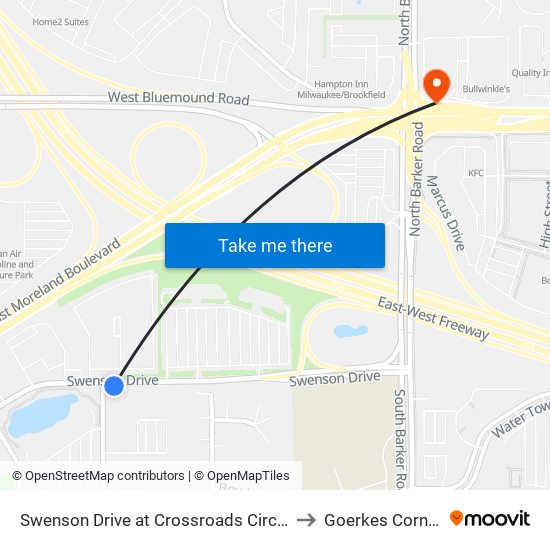 Swenson Drive at Crossroads Circle to Goerkes Corner map