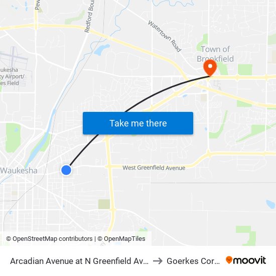 Arcadian Avenue at N Greenfield Avenue to Goerkes Corner map