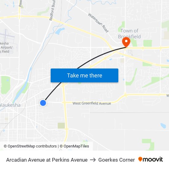Arcadian Avenue at Perkins Avenue to Goerkes Corner map