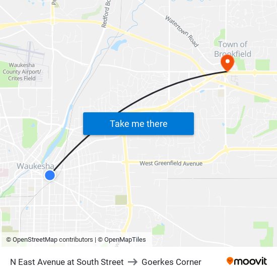 N East Avenue at South Street to Goerkes Corner map